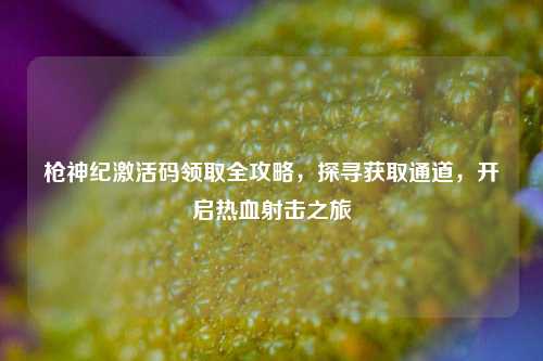枪神纪激活码领取全攻略,探寻获取通道,开启热血射击之旅
