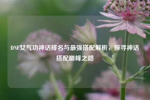 DNF女气功神话排名与最强搭配解析,探寻神话搭配巅峰之路