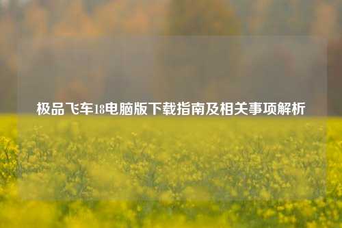 极品飞车18电脑版下载指南及相关事项解析