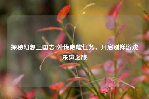 探秘幻想三国志4外传隐藏任务,开启别样游戏乐趣之旅