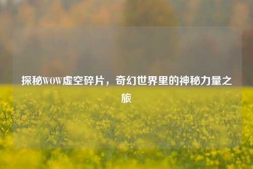 探秘WOW虚空碎片,奇幻世界里的神秘力量之旅