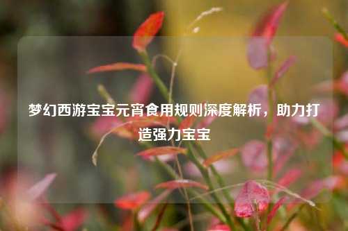 梦幻西游宝宝元宵食用规则深度解析,助力打造强力宝宝