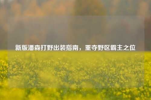 新版潘森打野出装指南,重夺野区霸主之位