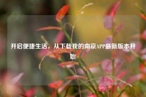 开启便捷生活,从下载我的南京APP最新版本开始