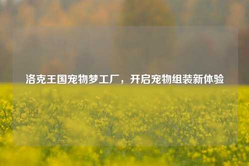 洛克王国宠物梦工厂,开启宠物组装新体验