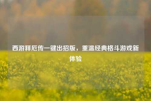 西游释厄传一键出招版,重温经典格斗游戏新体验