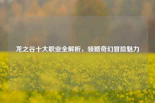 龙之谷十大职业全解析,领略奇幻冒险魅力