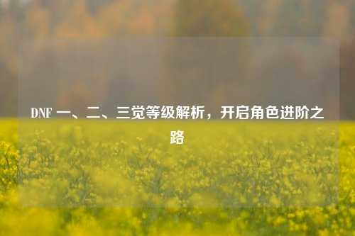 DNF 一、二、三觉等级解析,开启角色进阶之路