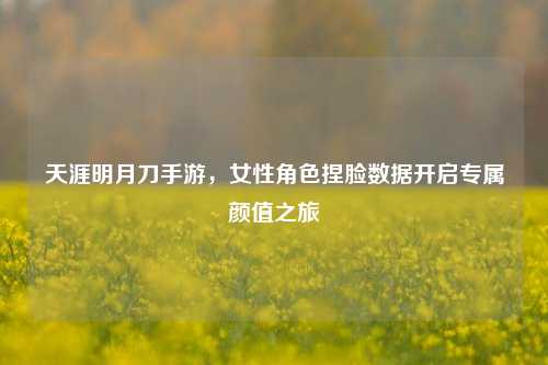 天涯明月刀手游,女性角色捏脸数据开启专属颜值之旅