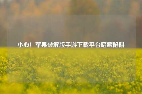小心!苹果破解版手游下载平台暗藏陷阱