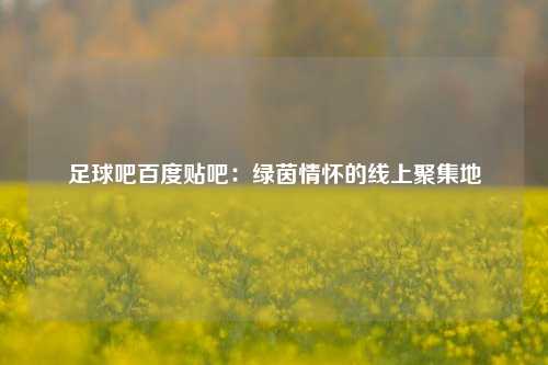 足球吧百度贴吧：绿茵情怀的线上聚集地