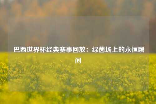  巴西世界杯经典赛事回放：绿茵场上的永恒瞬间