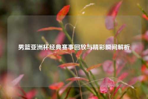 男篮亚洲杯经典赛事回放与精彩瞬间解析
